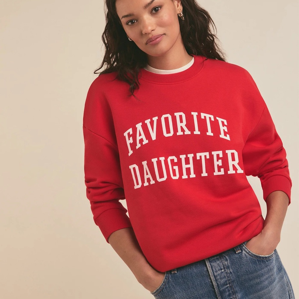 Vibrant Red 'Favorite Daughter' Sweatshirt